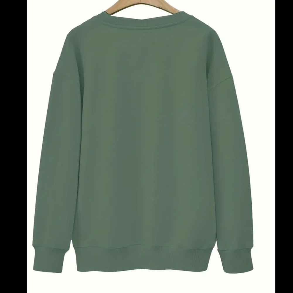 Womens Green  "Not Made For Winter" Pullover Sweatshirt Snowflake Design Sz 4X - Picture 2 of 8